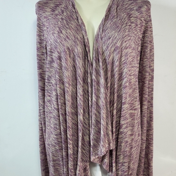 NWT Torrid Purple Spacedye Drape Front Cardigan - Picture 4 of 5